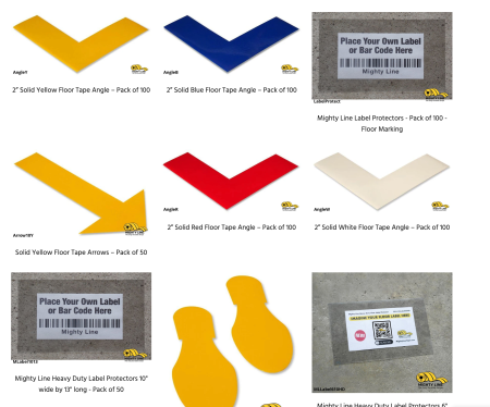 Mighty Line 5s Shapes - Angles / Corners / Ts / Dots/ Arrows/ Footprints /