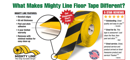 Mighty Line Diagonal / Hazard Floor Tape