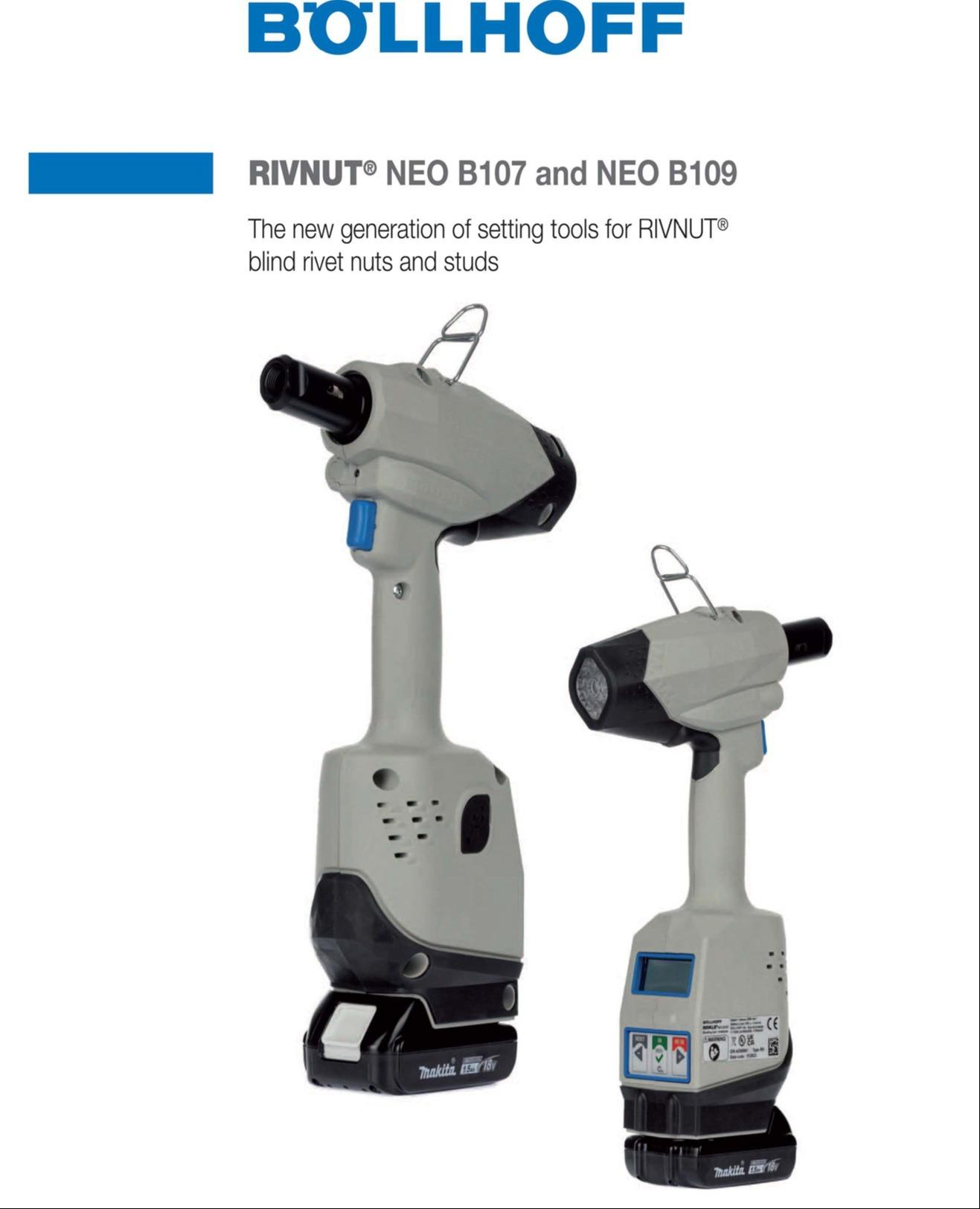 Neo B109 Battery Rivnut installation tool with process control
