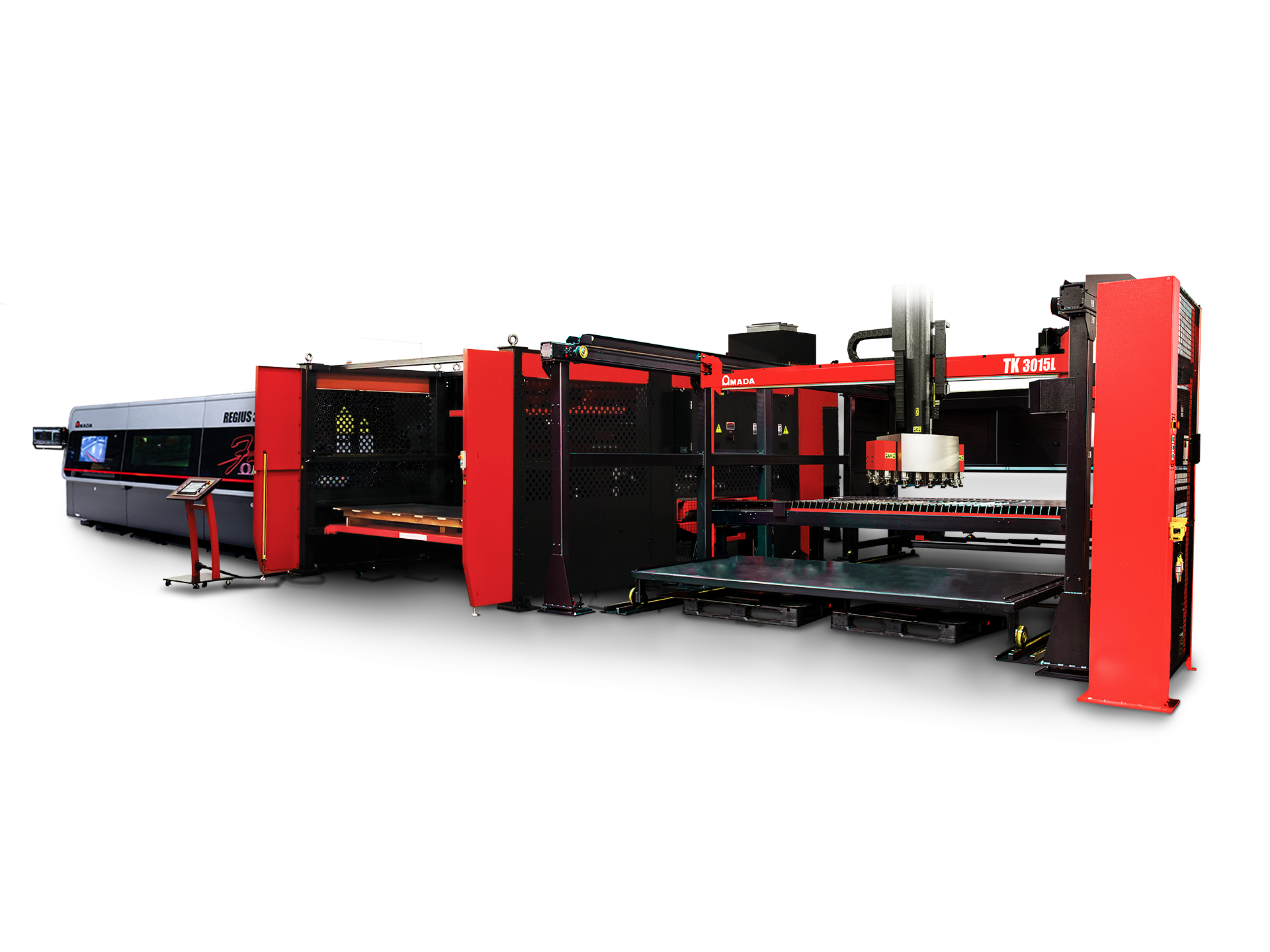 REGIUS 3015 AJe 26kW + AMS CLT Automation + TK 3015L Automated Parts Sortin