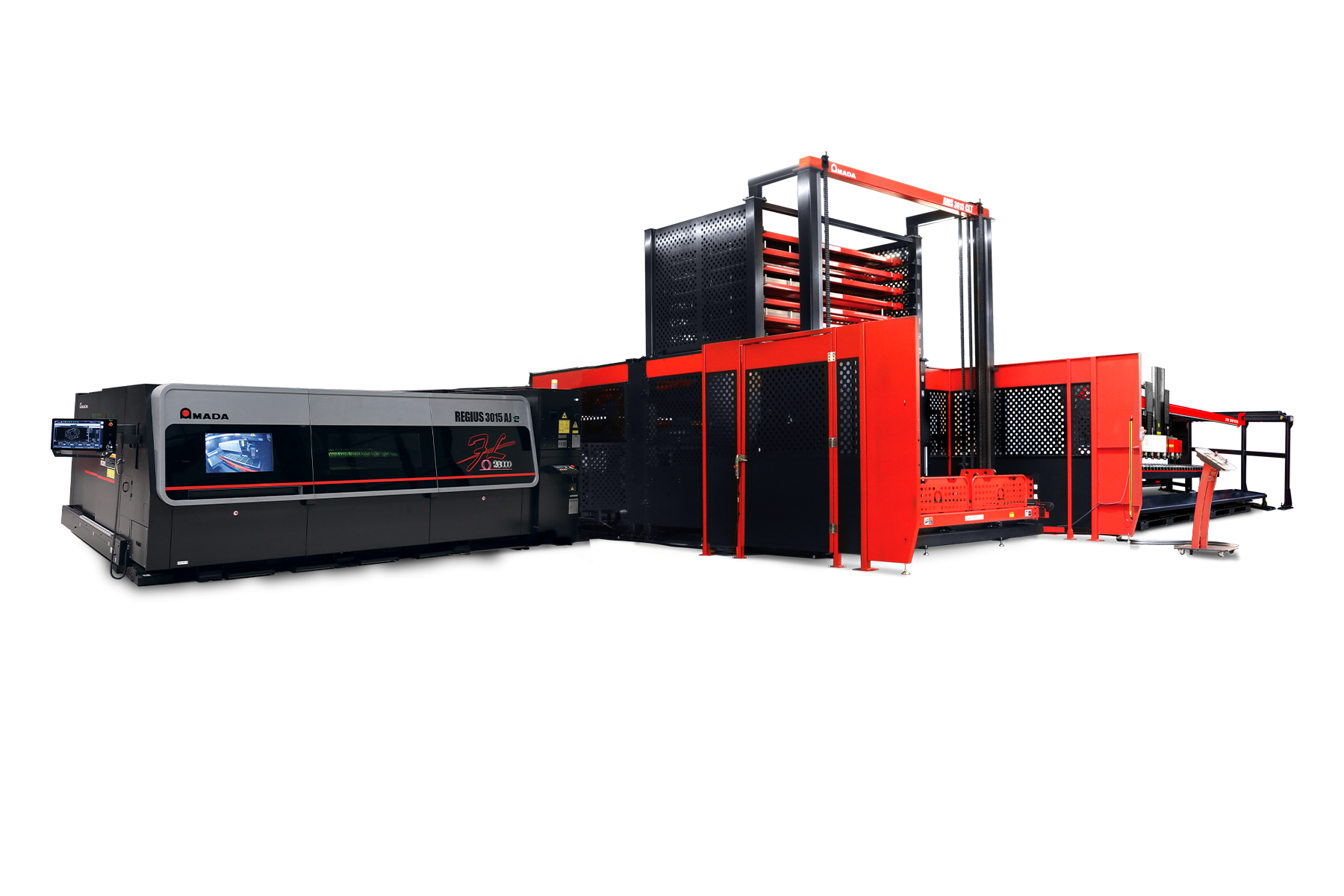 REGIUS 3015 AJe 26kW + AMS CLT Automation + TK 3015L Automated Parts Sortin